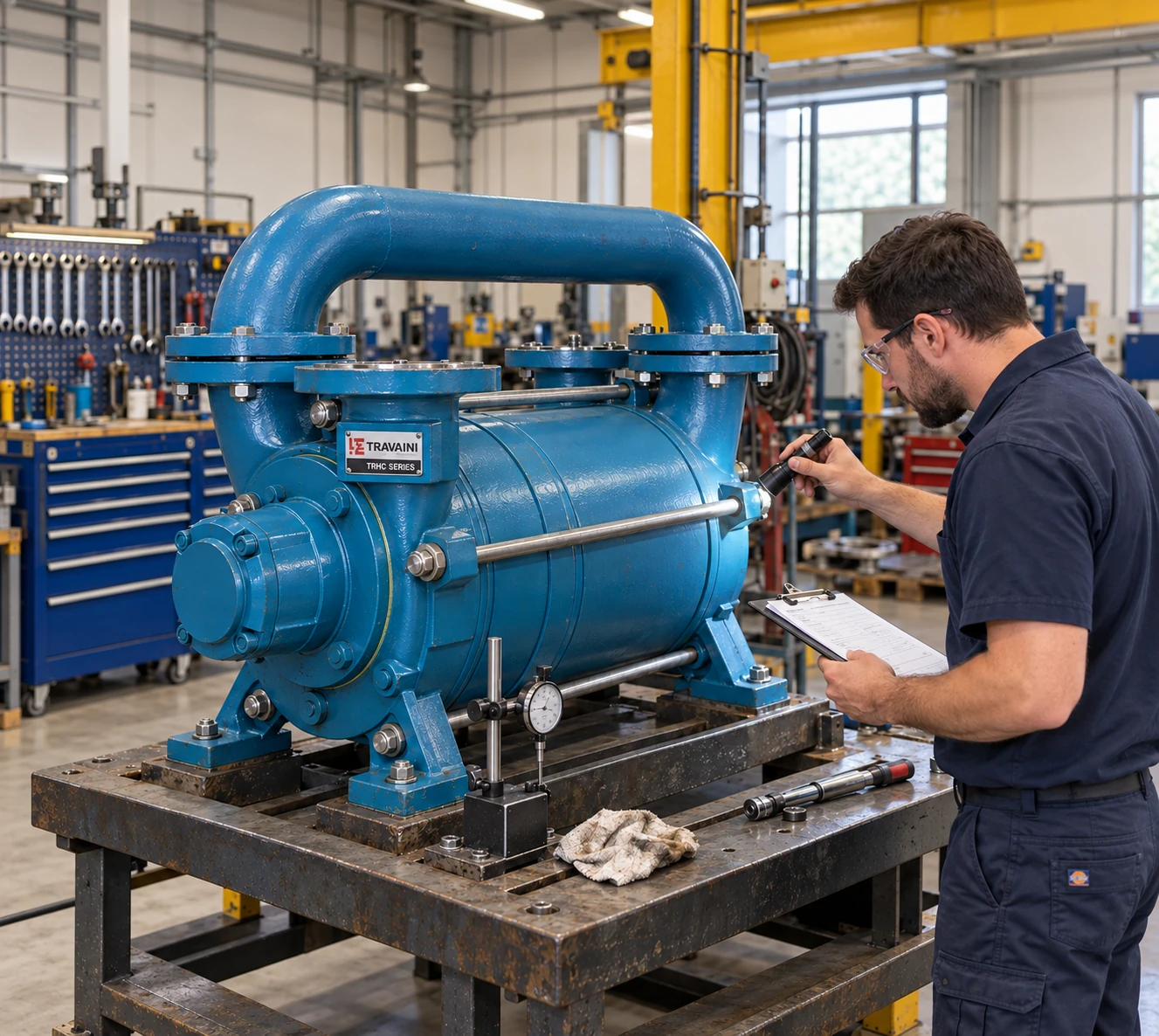 Shop inspection · Travaini TRHC liquid-ring vacuum pump